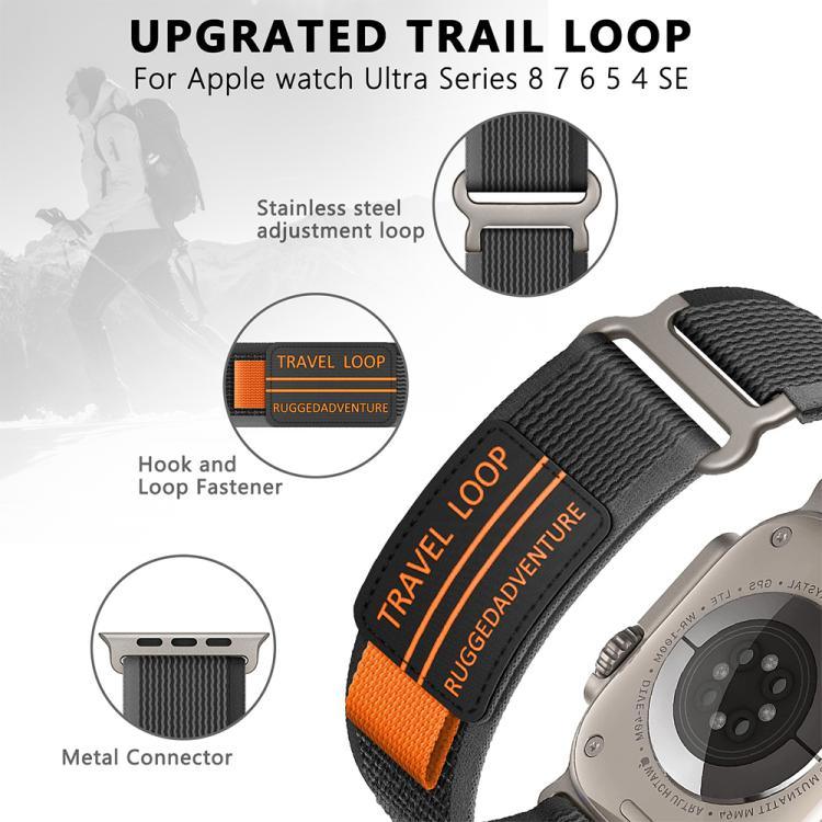 xDfind 雙節金屬扣環尼龍編織錶帶，適用於 Apple Watch 46mm / 49mm / 45mm / 44mm，適用於 Apple Watch 42mm / 41mm / 40mm / 38mm
