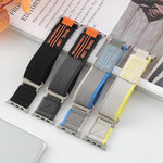 xDfind 雙節金屬扣環尼龍編織錶帶，適用於 Apple Watch 46mm / 49mm / 45mm / 44mm，適用於 Apple Watch 42mm / 41mm / 40mm / 38mm