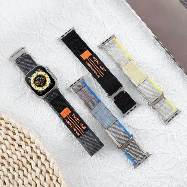 xDfind 雙節金屬扣環尼龍編織錶帶，適用於 Apple Watch 46mm / 49mm / 45mm / 44mm，適用於 Apple Watch 42mm / 41mm / 40mm / 38mm