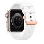 純色玫瑰金扣矽膠錶帶，適用於 Apple Watch 42mm / 41mm / 40mm / 38mm