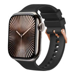 純色玫瑰金扣矽膠錶帶，適用於 Apple Watch 42mm / 41mm / 40mm / 38mm
