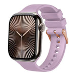 純色玫瑰金扣矽膠錶帶，適用於 Apple Watch 42mm / 41mm / 40mm / 38mm