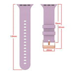純色玫瑰金扣矽膠錶帶，適用於 Apple Watch 42mm / 41mm / 40mm / 38mm