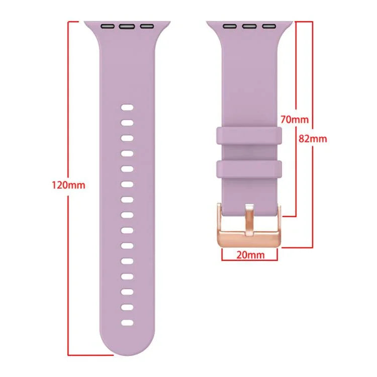 純色玫瑰金扣矽膠錶帶，適用於 Apple Watch 42mm / 41mm / 40mm / 38mm