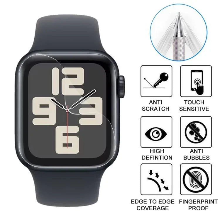 5片裝 xDfind 軟性水凝膜全覆蓋前置保護貼，適用於 Apple Watch 系列 6&SE&5&4 44mm，適用於 Apple Watch 系列 6&SE&5&4 40mm，適用於 Apple Watch 系列 11 / 10 46mm，適用於 Apple Watch Ultra 3 / 2 / 1 49mm，適用於 Apple Watch 系列 9 / 8 / 7 45mm