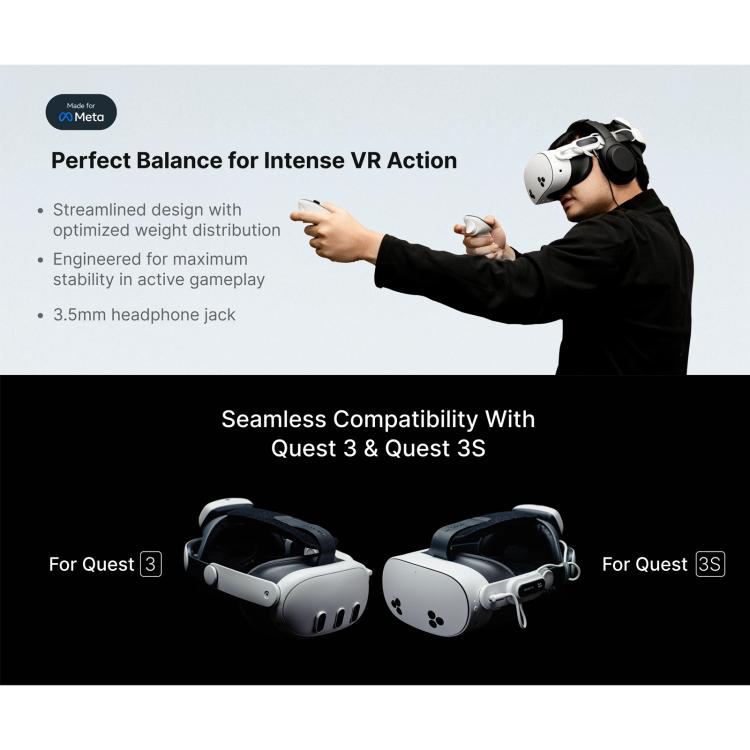 BOBOVR E3 Pro 適用於 Meta Quest 3S / 3 VR 頭帶，附 B100 電池，E3 Pro