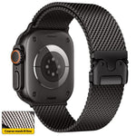 xDfind 傘扣細網米蘭不鏽鋼錶帶，適用於 Apple Watch 46mm / 49mm / 45mm / 44mm 細網款