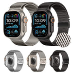 xDfind 傘扣細網米蘭不鏽鋼錶帶，適用於 Apple Watch 46mm / 49mm / 45mm / 44mm 細網款