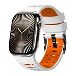梯形雙色矽膠錶帶，適用於 Apple Watch 46mm / 49mm / 45mm / 44mm