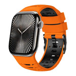 梯形雙色矽膠錶帶，適用於 Apple Watch 46mm / 49mm / 45mm / 44mm