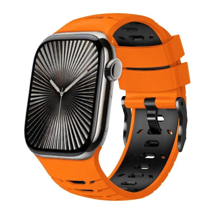 梯形雙色矽膠錶帶，適用於 Apple Watch 46mm / 49mm / 45mm / 44mm