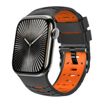 梯形雙色矽膠錶帶，適用於 Apple Watch 46mm / 49mm / 45mm / 44mm