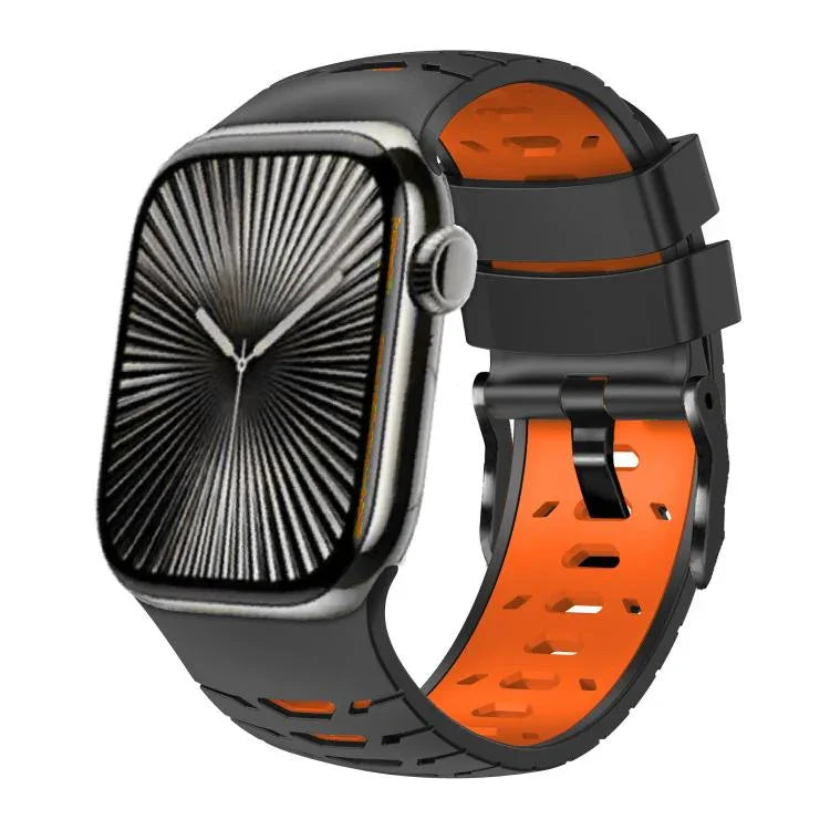 梯形雙色矽膠錶帶，適用於 Apple Watch 46mm / 49mm / 45mm / 44mm