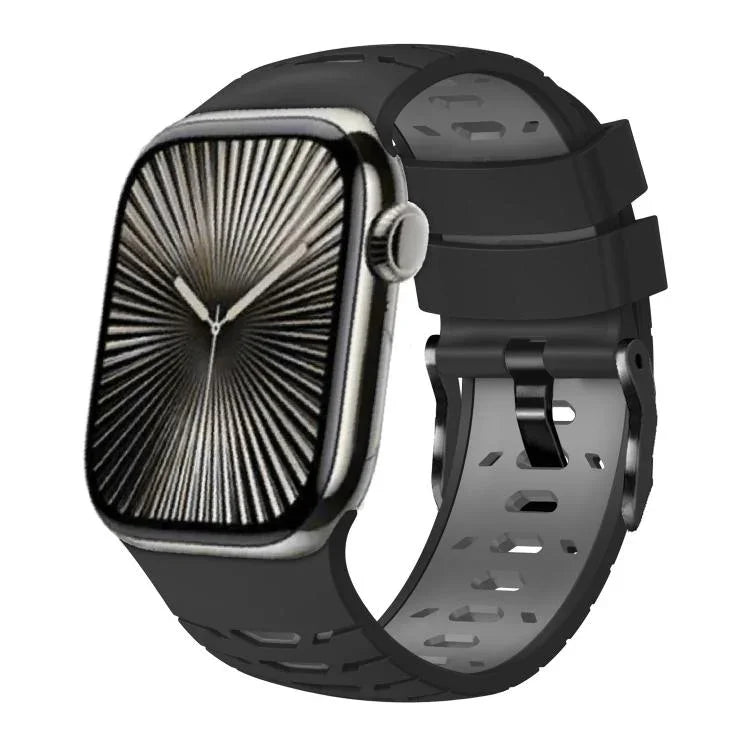 梯形雙色矽膠錶帶，適用於 Apple Watch 46mm / 49mm / 45mm / 44mm