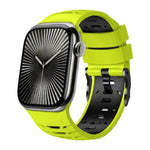 梯形雙色矽膠錶帶，適用於 Apple Watch 46mm / 49mm / 45mm / 44mm