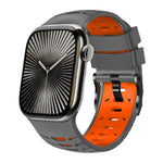 梯形雙色矽膠錶帶，適用於 Apple Watch 46mm / 49mm / 45mm / 44mm