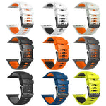 梯形雙色矽膠錶帶，適用於 Apple Watch 46mm / 49mm / 45mm / 44mm