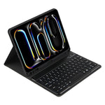 彩色背光藍牙鍵盤皮革平板保護套，適用於 iPad Air 11 2024 / Air 11 2025，適用於 iPad Air 5 / Air 4 10.9