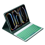 彩色背光藍牙鍵盤皮革平板保護套，適用於 iPad Air 11 2024 / Air 11 2025，適用於 iPad Air 5 / Air 4 10.9