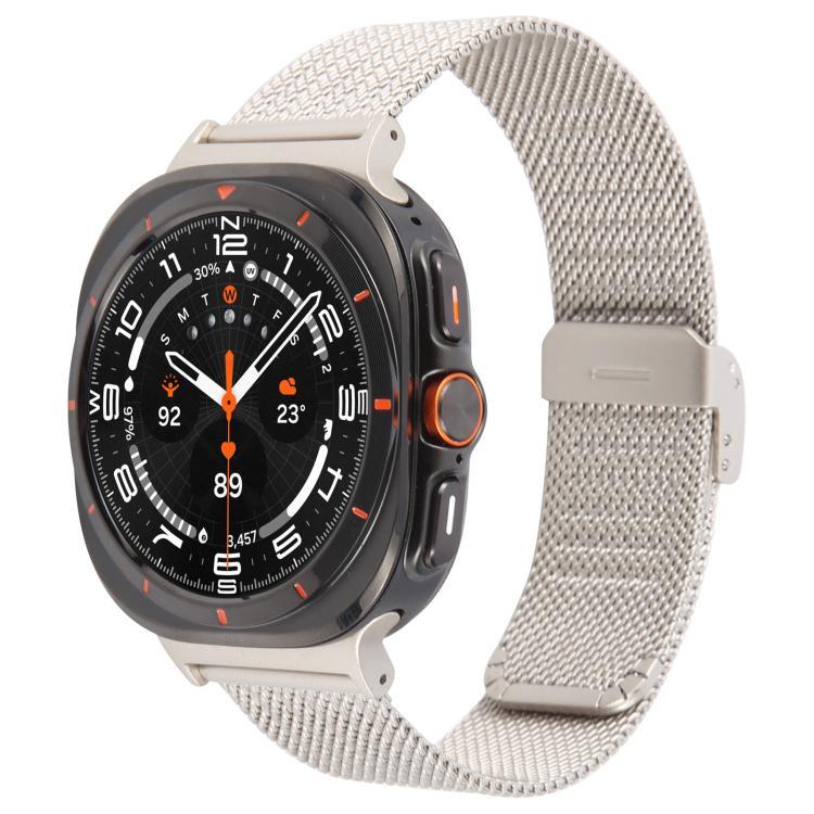 一體式扣壓紋米蘭金屬錶帶，適用於 Samsung Galaxy Watch Ultra 47mm / Ultra 2025