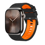 Diamond Texture Two Color Silicone Watch Band, For Apple Watch 46mm / 49mm / 45mm / 44mm