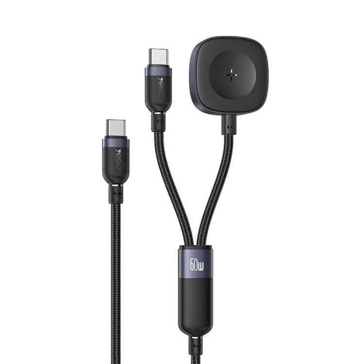Yesido CA136C 60W USB-C / Type-C 轉 Type-C 及 iWatch 二合一充電線，CA136C