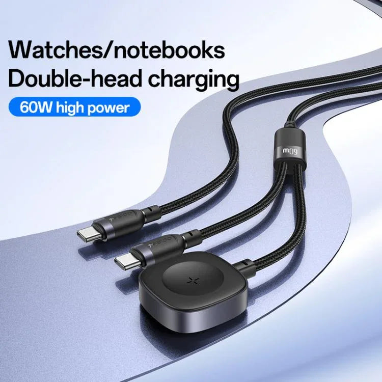 Yesido CA136C 60W USB-C / Type-C 轉 Type-C 及 iWatch 二合一充電線，CA136C