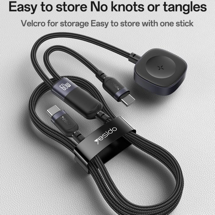 Yesido CA136C 60W USB-C / Type-C 轉 Type-C 及 iWatch 二合一充電線，CA136C