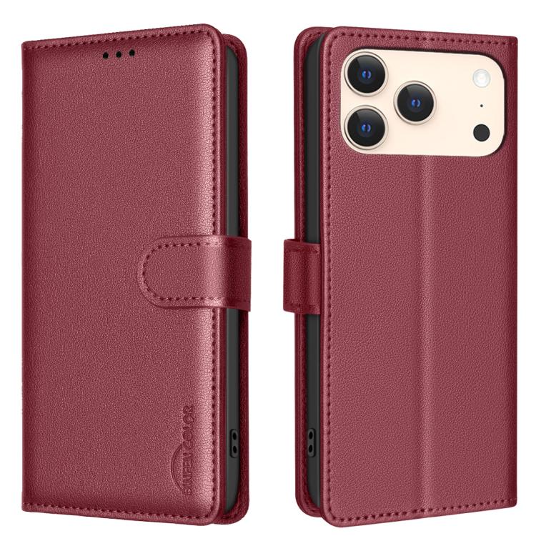 荔枝紋 RFID 防盜皮革手機殼，適用於 iPhone 17 Pro Max、iPhone 17 Pro、iPhone 17、iPhone Air