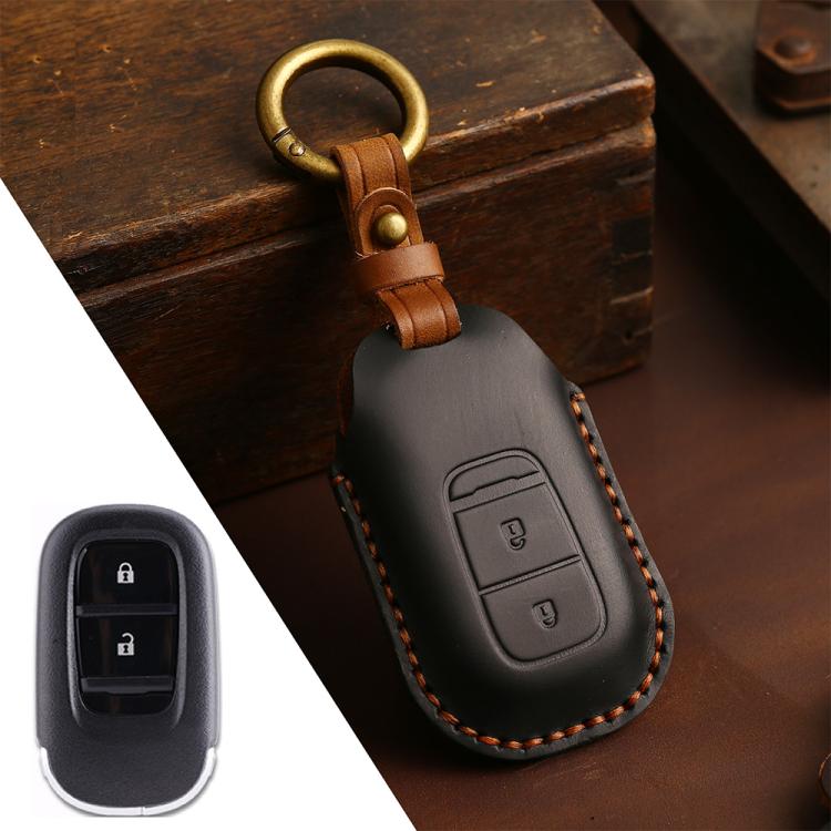 For Honda Odyssey 2024 Hallmo Crazy Horse Cowhide Car Key Protection Cover, For Honda Odyssey 2024 2-button, For Honda Odyssey 2024 5-button, For Honda Odyssey 2024 6-button