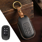 For Honda Odyssey 2024 Hallmo Crazy Horse Cowhide Car Key Protection Cover, For Honda Odyssey 2024 2-button, For Honda Odyssey 2024 5-button, For Honda Odyssey 2024 6-button