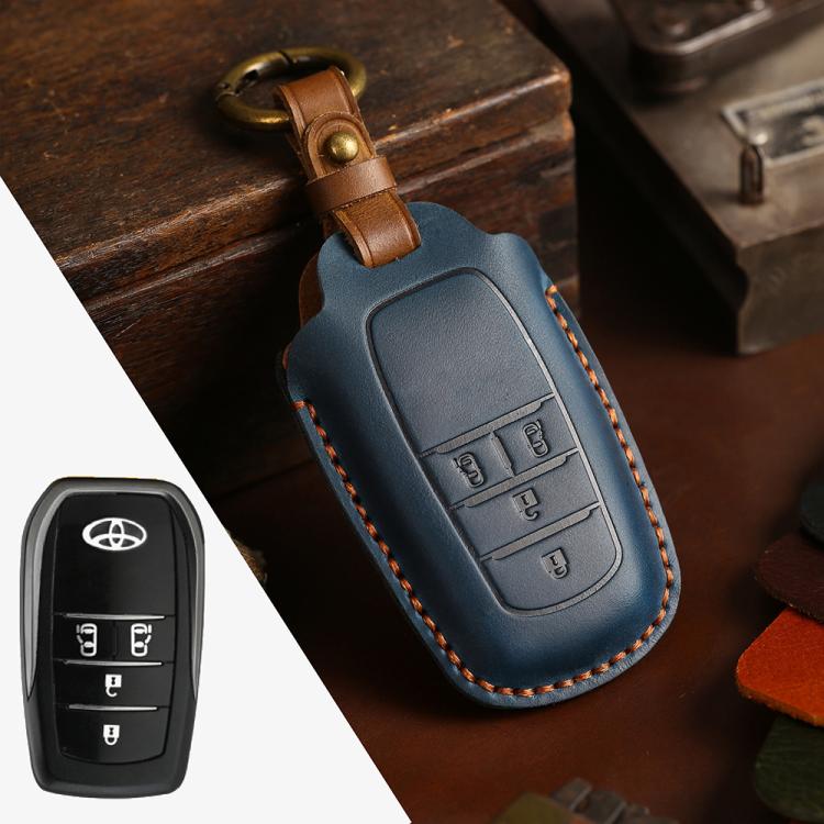 For Toyota Alphard Hallmo Crazy Horse Cowhide Car Key Protection Cover, For Toyota Alphard 4-button, For Toyota Alphard 5-button