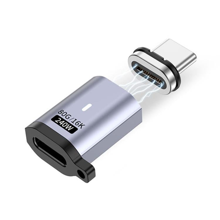 Type-C Male to Female PD240W 80Gbps 60K Magnetic Suction Adapter, Straight Head, Elbow Head, Side Elbow