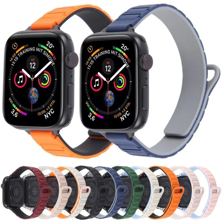 纖細 I 型磁吸矽膠錶帶，適用於 Apple Watch 46mm / 49mm / 45mm / 44mm，適用於 Apple Watch 42mm / 41mm / 40mm / 38mm