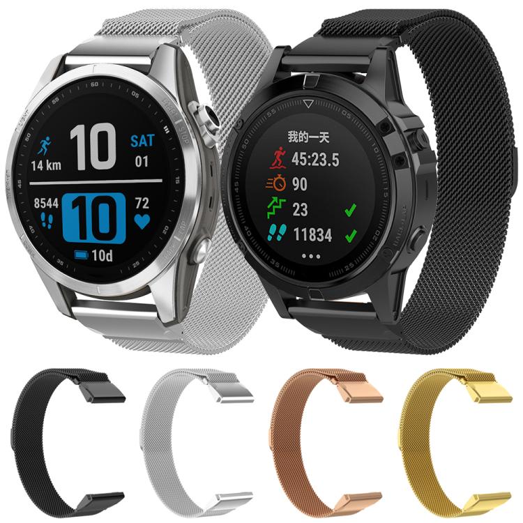 xDfind Milanese Quick Fit Metal Watch Band, For Garmin Fenix 8/7X/6X/5X 26mm, For Garmin Fenix 8/7/6/5 22mm, For Garmin Fenix 8/7S/6S/5S 20mm