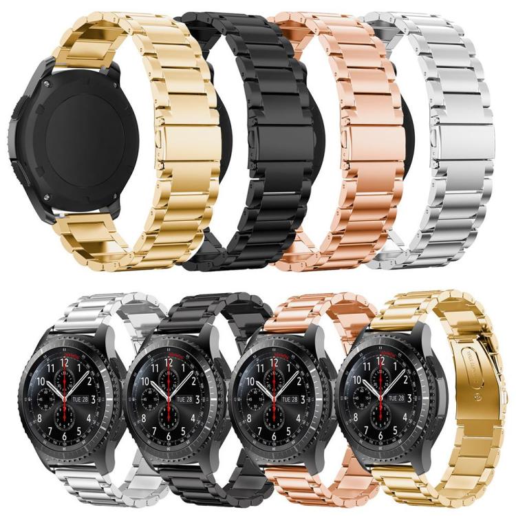 xDfind Three Beads Stainless Steel Watch Band, 14mm, 18mm, 20mm, 22mm