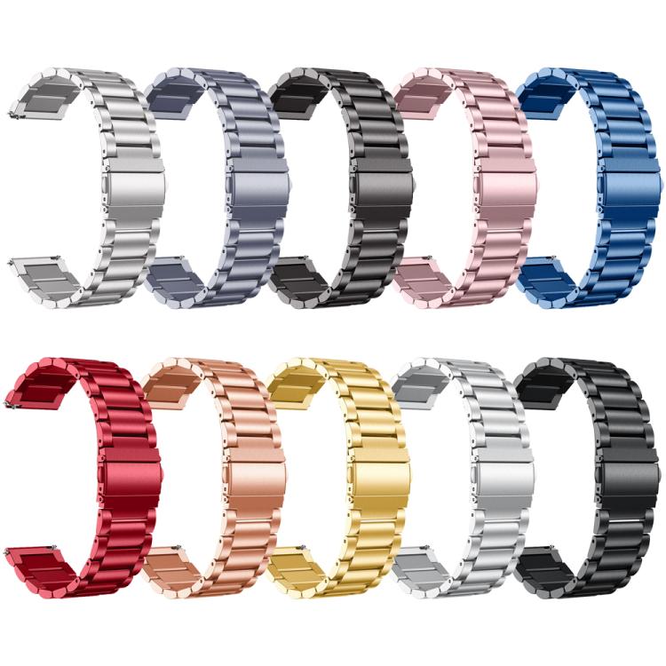 xDfind Three Beads Stainless Steel Watch Band, 14mm, 18mm, 20mm, 22mm