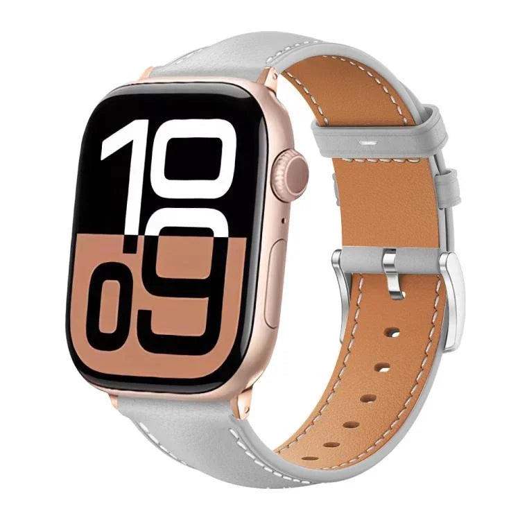 xDfind 黑鯊細紋皮革錶帶，適用於 Apple Watch 42 / 44 / 45 / 46 / 49mm，適用於 Apple Watch 38 / 40 / 41 / S10 42mm