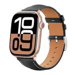 xDfind 黑鯊細紋皮革錶帶，適用於 Apple Watch 42 / 44 / 45 / 46 / 49mm，適用於 Apple Watch 38 / 40 / 41 / S10 42mm