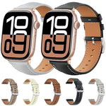 xDfind 黑鯊細紋皮革錶帶，適用於 Apple Watch 42 / 44 / 45 / 46 / 49mm，適用於 Apple Watch 38 / 40 / 41 / S10 42mm