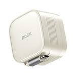 ROCK T90 PD35W Type-C 單埠 GaN 牆壁充電器，附 Type-C 可伸縮充電線，英規插頭，歐規插頭