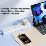 ROCK T90 PD35W Type-C 單埠 GaN 牆壁充電器，附 Type-C 可伸縮充電線，英規插頭，歐規插頭