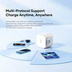 ROCK T90 PD35W Type-C 單埠 GaN 牆壁充電器，附 Type-C 可伸縮充電線，英規插頭，歐規插頭