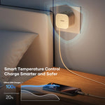 ROCK T90 PD35W Type-C 單埠 GaN 牆壁充電器，附 Type-C 可伸縮充電線，英規插頭，歐規插頭