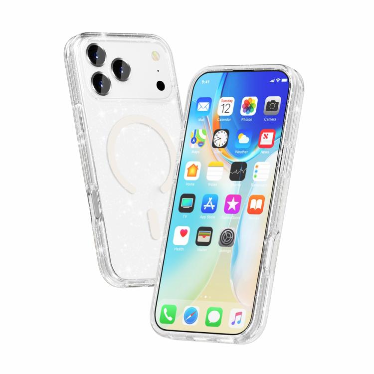 終結者風格閃粉 MagSafe 磁吸手機殼，適用於 iPhone 17 Pro Max、iPhone 17 Pro、iPhone 17、iPhone Air