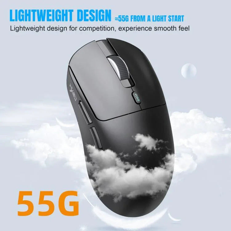 HXSJ T68 三模有線 2.4G BT5.1 無線輕量遊戲滑鼠，T68