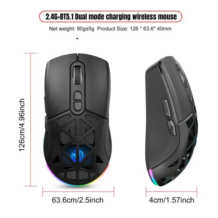 HXSJ T26 雙模 2.4G BT5.1 可充電無線滑鼠，T26