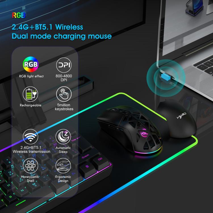 HXSJ T26 雙模 2.4G BT5.1 可充電無線滑鼠，T26