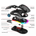 HXSJ T66 三模有線 2.4G BT5.3 無線 RGB 可充電滑鼠，T66