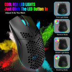 HXSJ T66 三模有線 2.4G BT5.3 無線 RGB 可充電滑鼠，T66